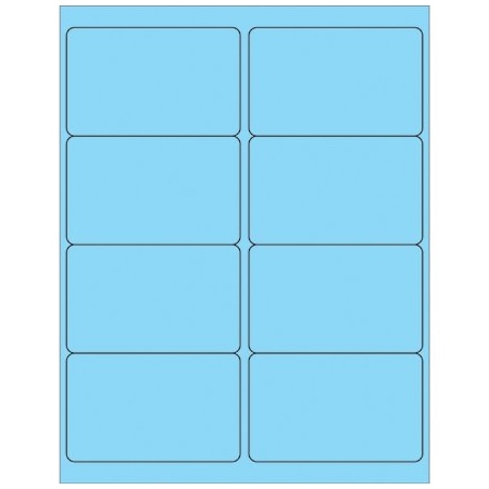 Bsc Preferred 4 x 2-1/2'' Fluorescent Pastel Blue Rectangle Laser Labels, 800PK BUY00025270